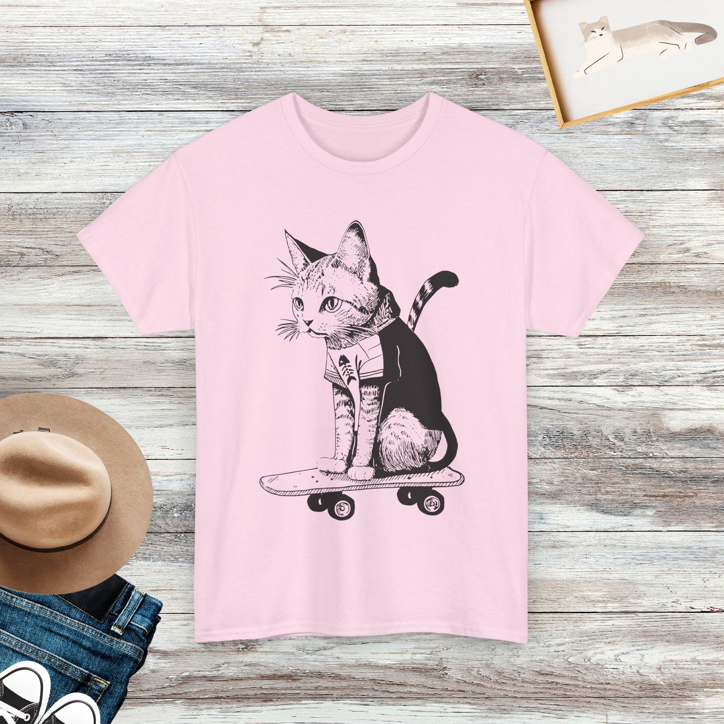 Skateboard Cat Shirt, Cat Shirts, Gift For Cat Lover