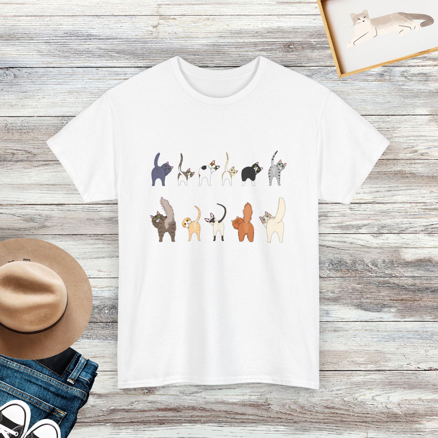 Doodle Cat Butt Theme Shirt, Cat Shirt, Gift For Cat Lover