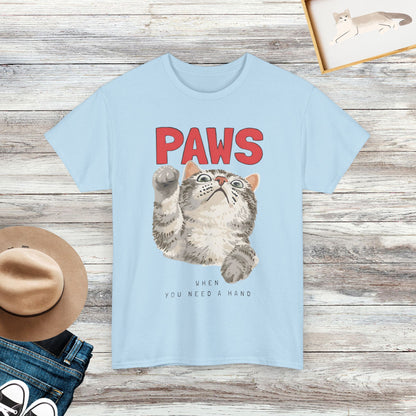 Paws When You Need A Hand Shirt, Funny Cat Shirt