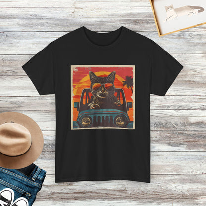 Cat Jeep T-shirt, Cat Lover Tee, Funny Cat Tee