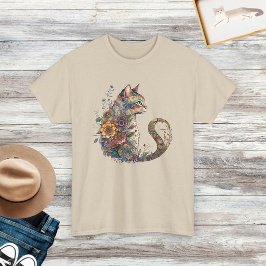 Floral Cat Shirt, Cat Shirt, Gift For Cat Lover