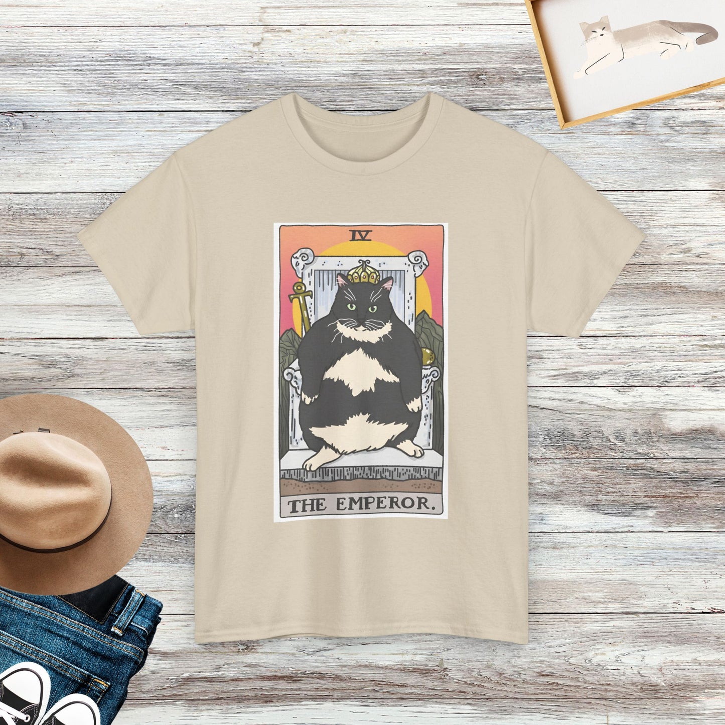 The Emperor Cat Shirt, Tarot Card Shirt, Sad Cat Meme Shirt, Gift For Cat Lovers