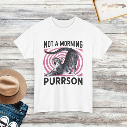 Not A Morning Purrson T-Shirt, Funny Cat Shirt, Cute Cat Lover Gift