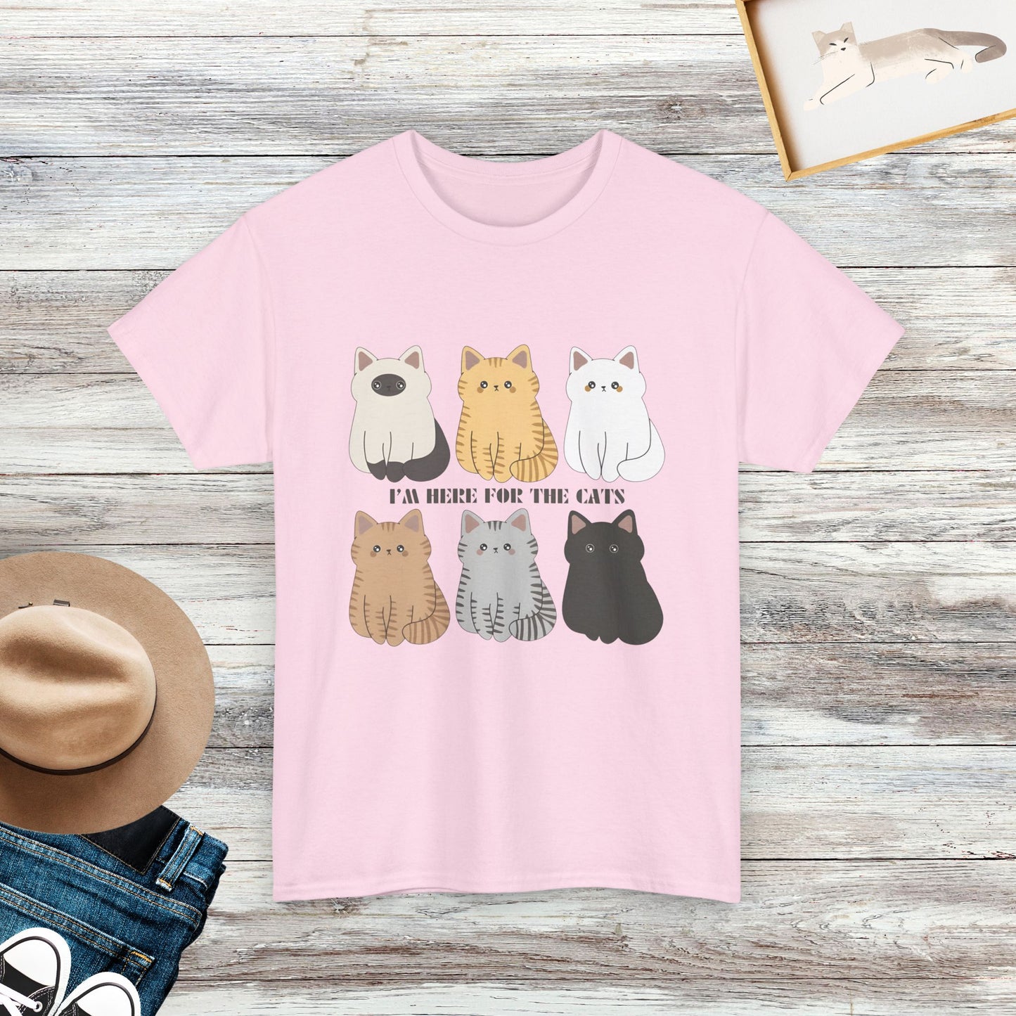 I'm Here For The Cats Shirt, Cute Cat Shirt, Cat Lover Shirt Gift