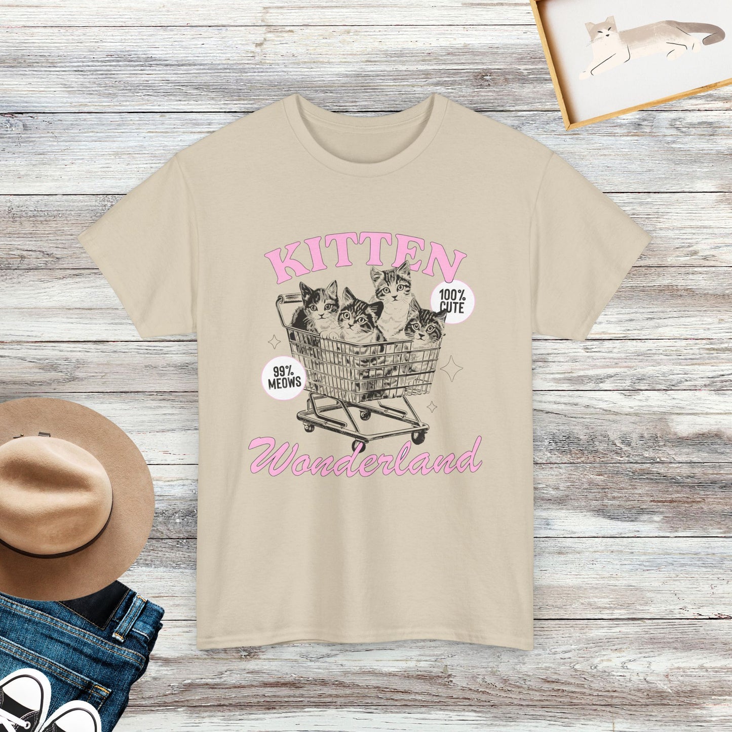 Kitten Wonderland Graphic T-Shirt, Vintage Cat T Shirt