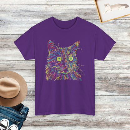 Psychedelic Cat Shirt, Cat Lovers T-Shirt, Colorful Cat Shirt