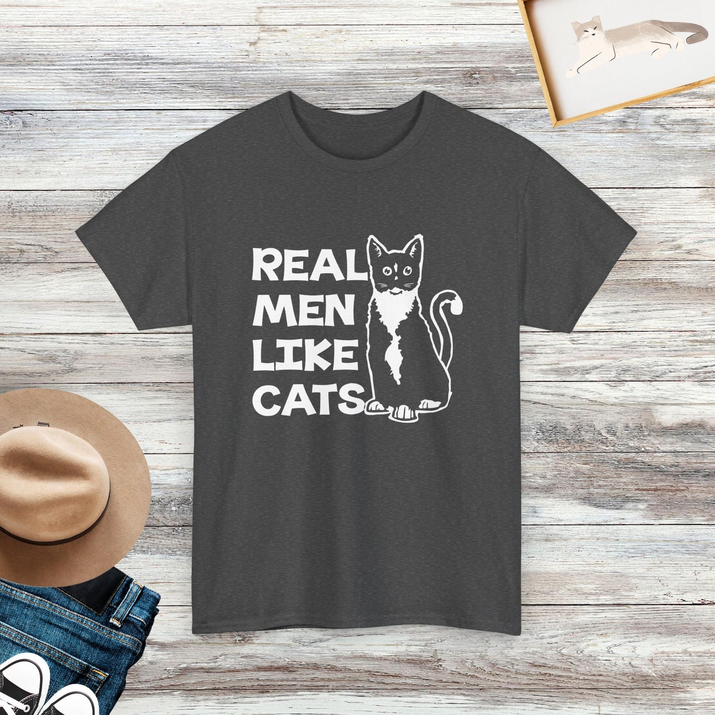 Real Men Like Cats T-Shirt, Cat Dad Shirt, Gift For Cat Lover