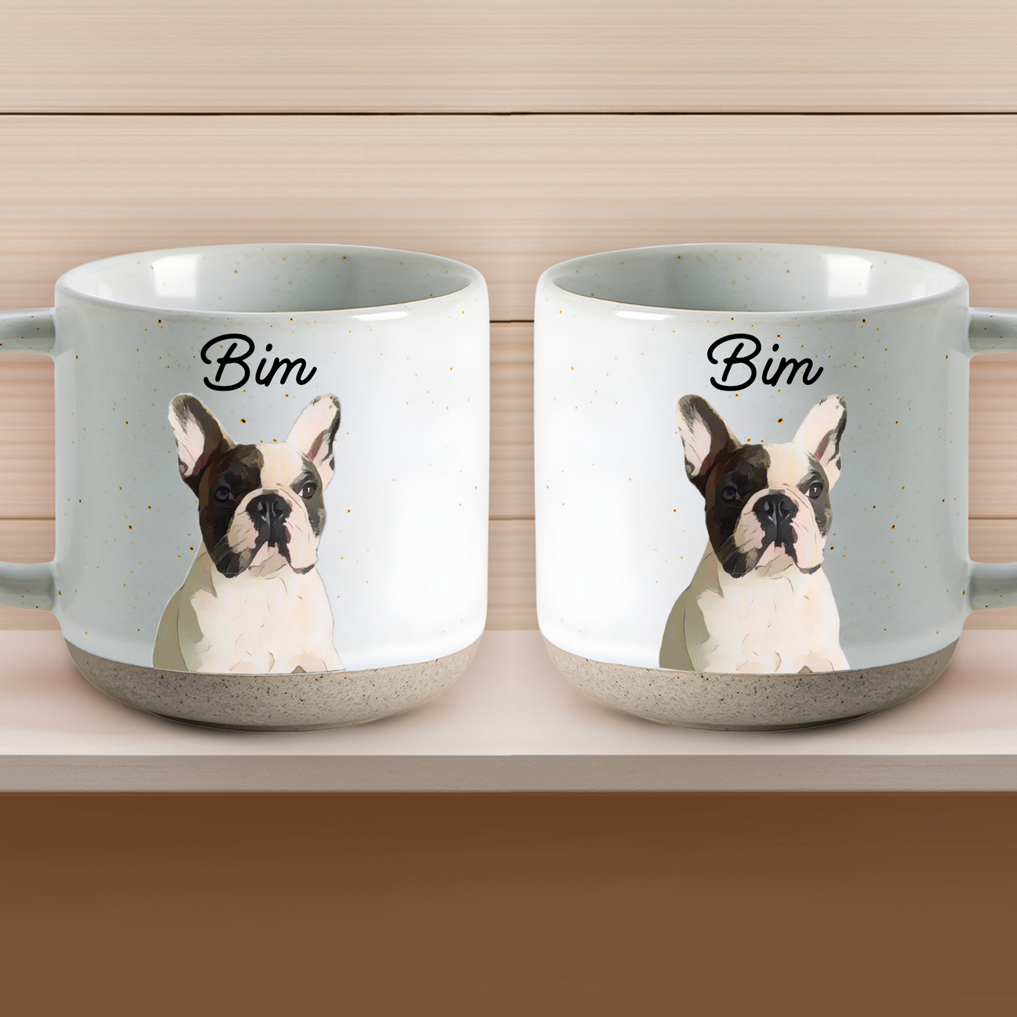 Personalized Pet Pottery Mug 12oz, Custom Pet Photo And Name, Gift For Pet Owners