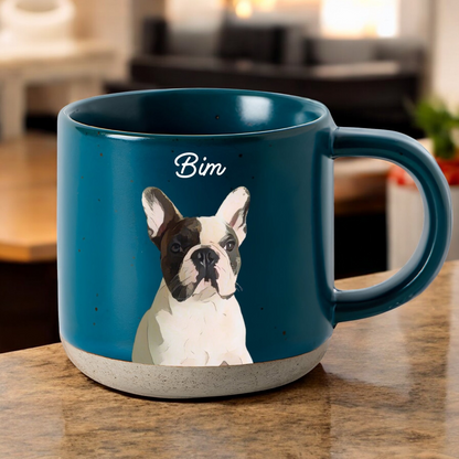 Personalized Pet Pottery Mug 12oz, Custom Pet Photo And Name, Gift For Pet Owners