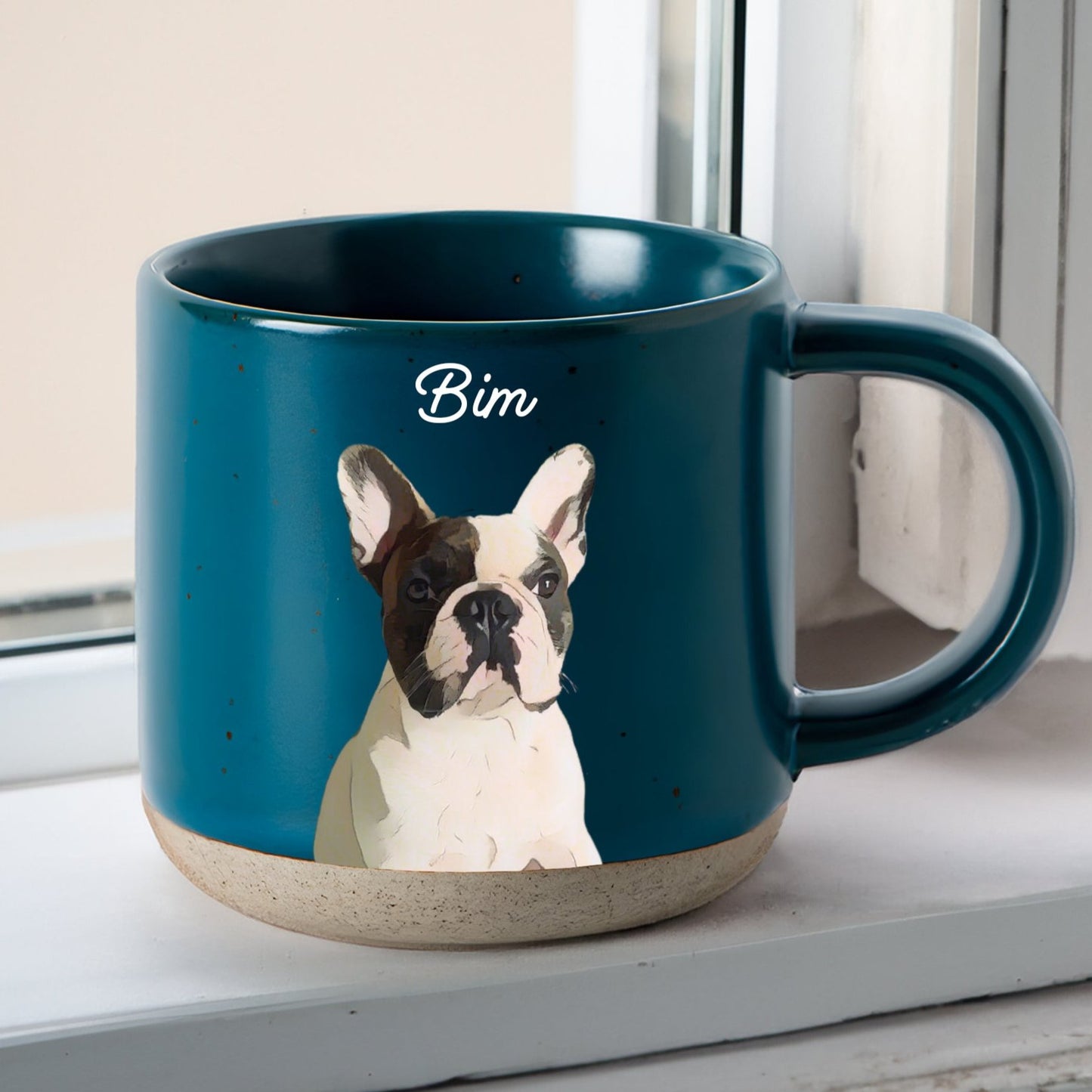 Personalized Pet Pottery Mug 11.8oz, Custom Pet Photo And Name, Gift For Pet Owners