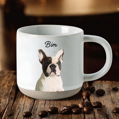 Personalized Pet Pottery Mug 12oz, Custom Pet Photo And Name, Gift For Pet Owners