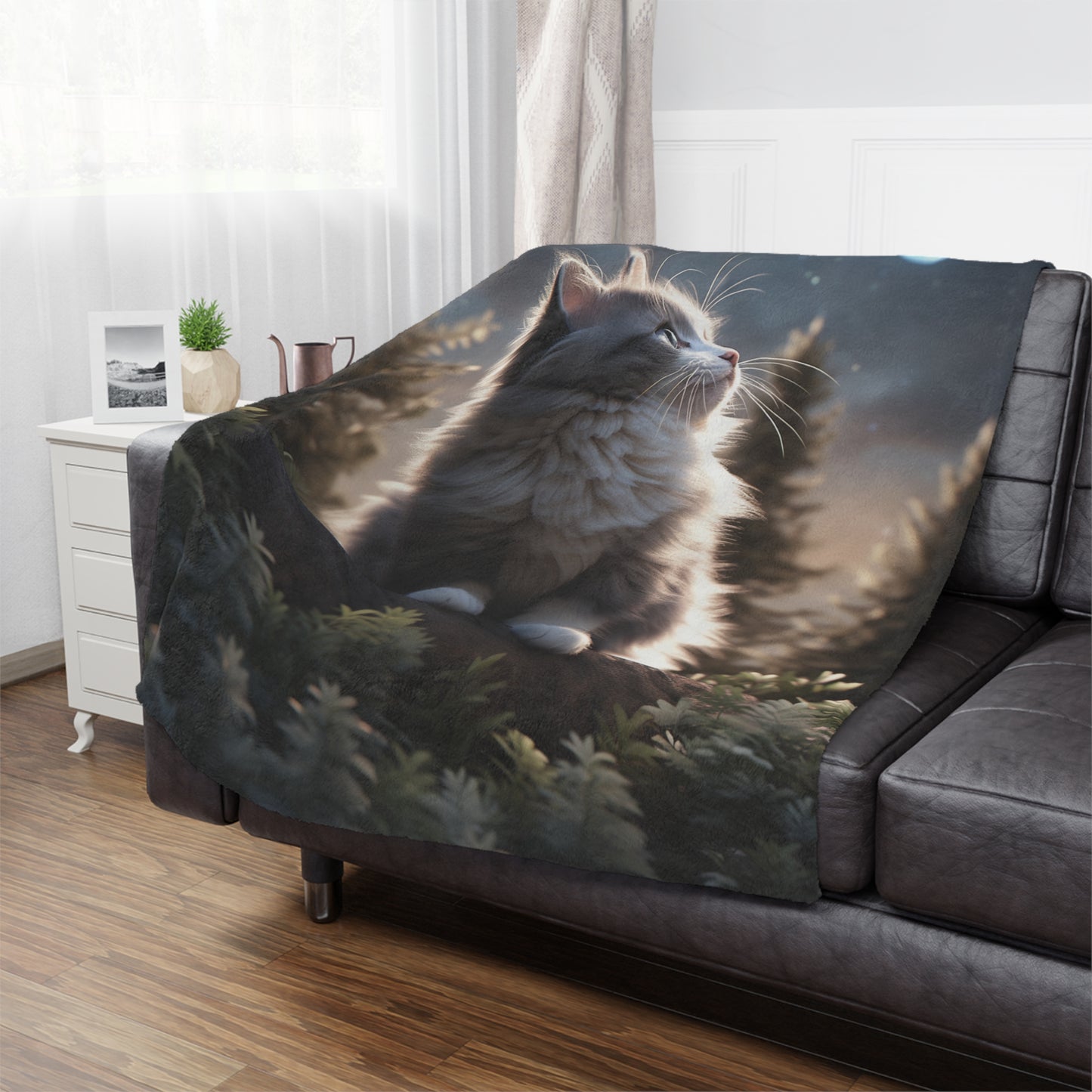 Ragdoll Cat Sitting In The Sky Moonlight Blanket, Cat Lover Gift