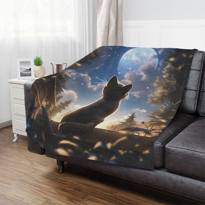 Siamese Cat In The Sky Moonlight Blanket, Cat Lover Gift