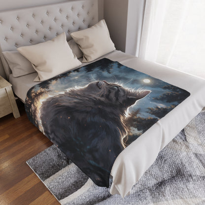 Persian Cat In The Sky Moonlight Blanket, Cat Lover Gift