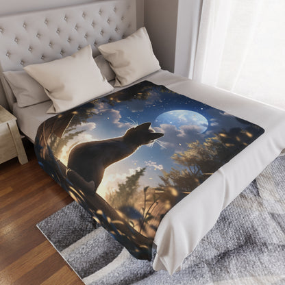 Siamese Cat In The Sky Moonlight Blanket, Cat Lover Gift