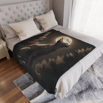 Sphynx Cat Sitting In The Sky Moonlight Blanket, Cat Lover Gift