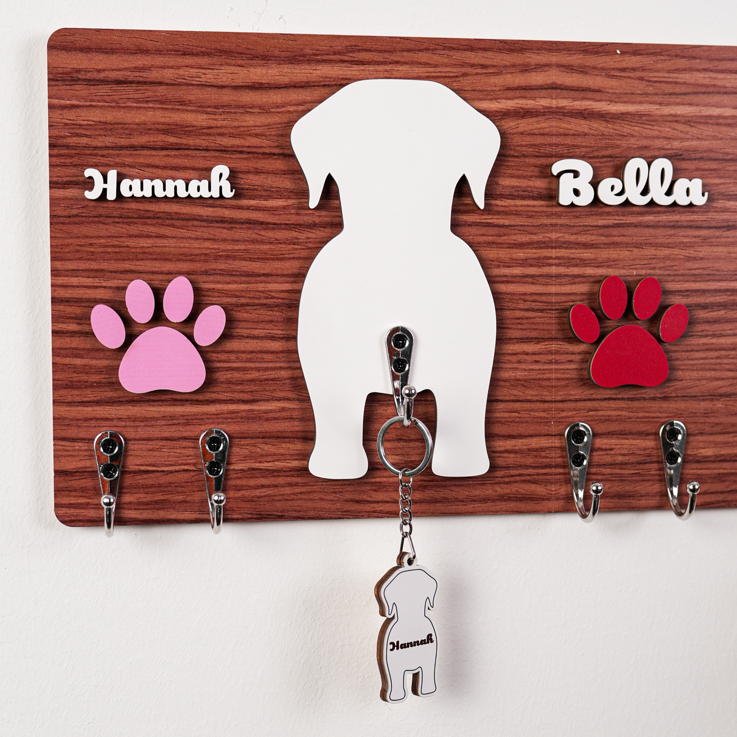 Personalized Dog Key Hanger, Custom Dog Leash Holder, Unique Gift For Dog Owners, Dog Lovers