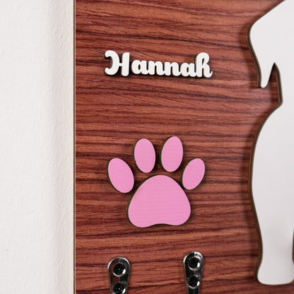 Personalized Dog Key Hanger, Custom Dog Leash Holder, Unique Gift For Dog Owners, Dog Lovers