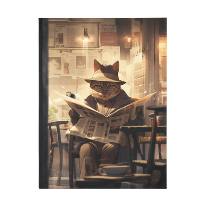 Abyssinian Cat in Vintage Cowboy Attire Reading a Newspaper Blanket, Cat Lover Gift