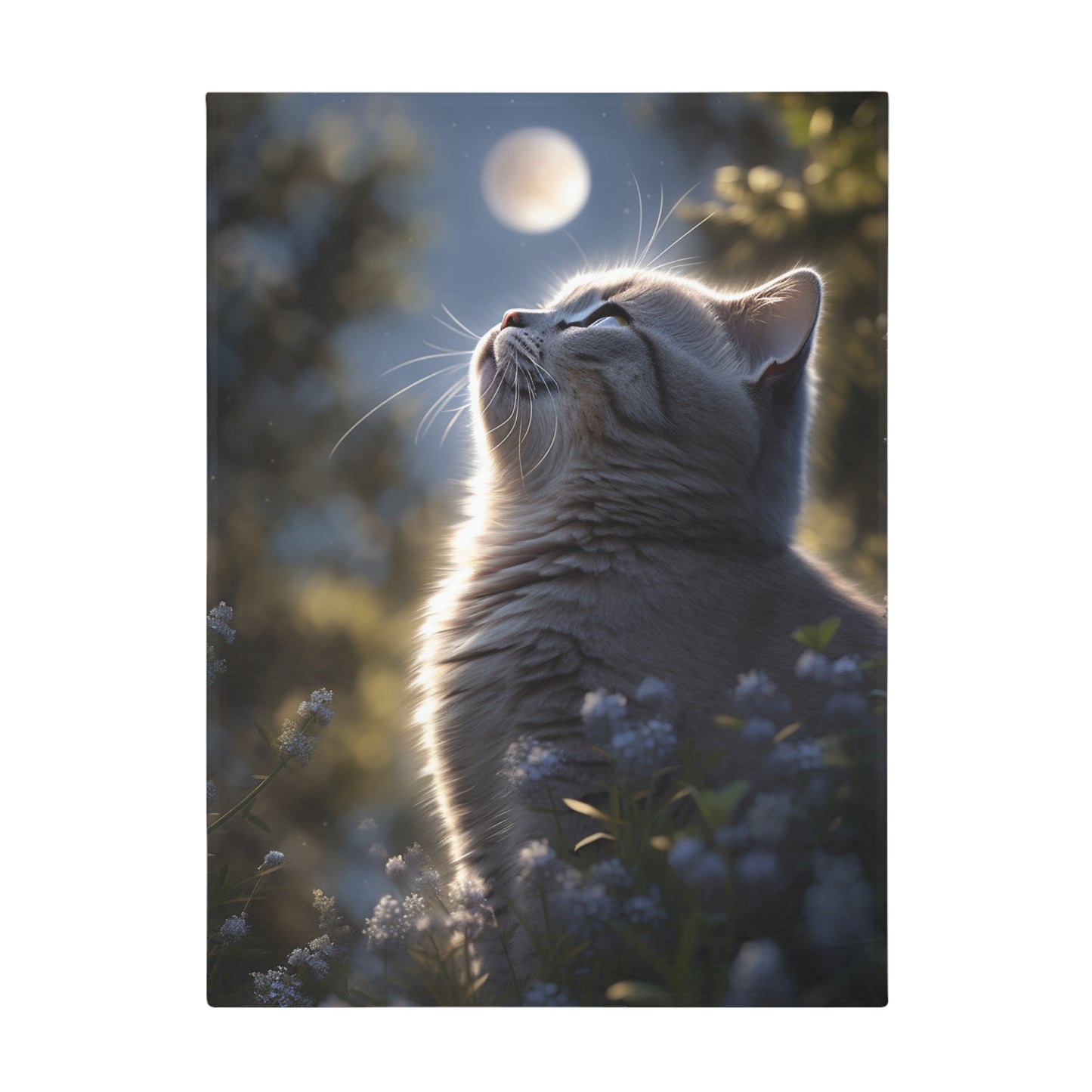 British Shorthair Cat In The Night Sky Moonlight Blanket, Cat Lover Gift