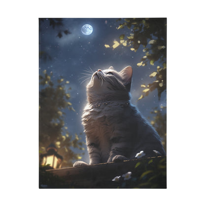 British Shorthair Cat In The Sky Moonlight Blanket, Cat Lover Gift