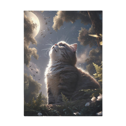 Scottish Fold Cat Sitting In The Sky Moonlight Blanket, Cat Lover Gift