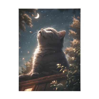 Scottish Fold Cat In The Sky Moonlight Blanket, Cat Lover Gift