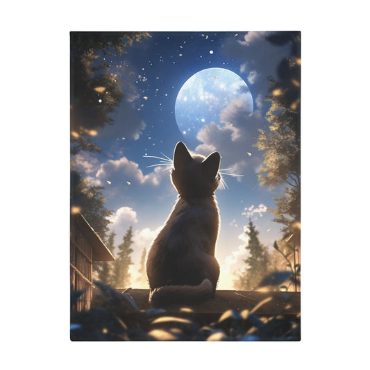 Siamese Cat In The Sky Moonlight Blanket, Cat Lover Gift