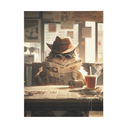 Ragdoll Cat in Vintage Cowboy Attire Reading a Newspaper Blanket, Cat Lover Gift