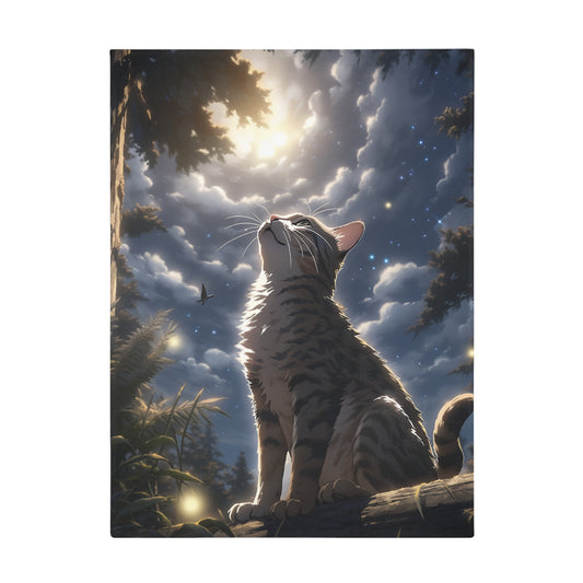 Bengal Cat In The Night Sky Moonlight Lunar Blanket, Cat Lover Gift