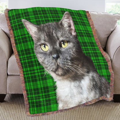 Custom Pet Plaid Fringe Blanket, Custom Pet Photo And Name, Gift For Pet Lovers, Personalized Fringe Blanket