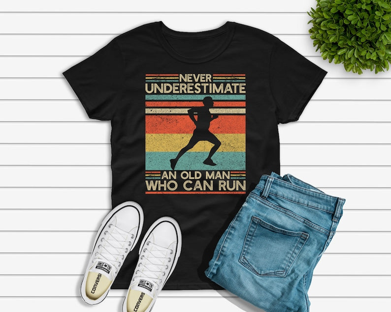 Running T-shirt for Dad, Runner Dad Father's Day Gift, Marathon Run Clothes, Running Grandpa Shirt Unisex Tee