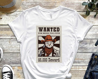 Wanted Shirt, Cowboy Cat Shirt, Funny Cat Shirt, Reward Shirt, Kitty Shirt, Scary Cat Shirt, Funny Cowboy Shirt, Headhunters Shirt