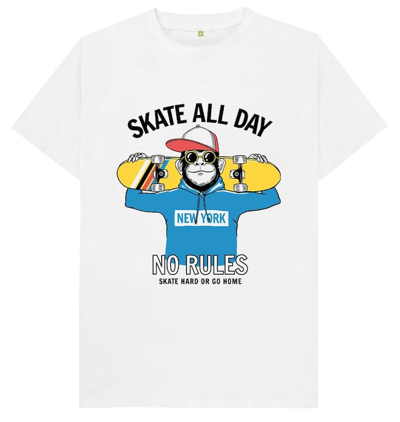 Skate All Day No Rules T Shirt