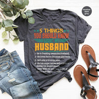 Funny Wife Shirt, Funny Gift For Wife, Wife T Shirt, Best Wife Shirt, 5 Things About My Husband T Shirt, Wife Gifts