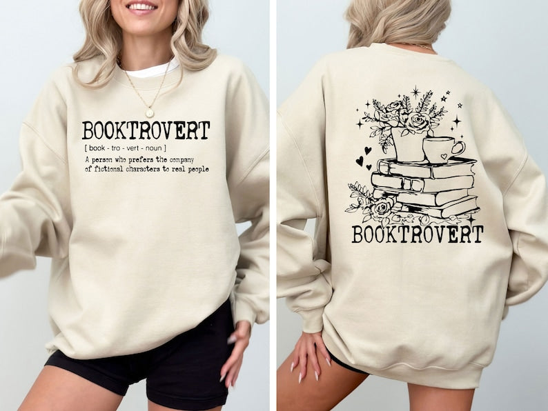 Vintage Booktrovert Sweatshirt, Book Lover Shirt For Women, Classic Literature Hoodie, Bookish Girl Sweat,Bookworm Hoodie,Gift For Librarian