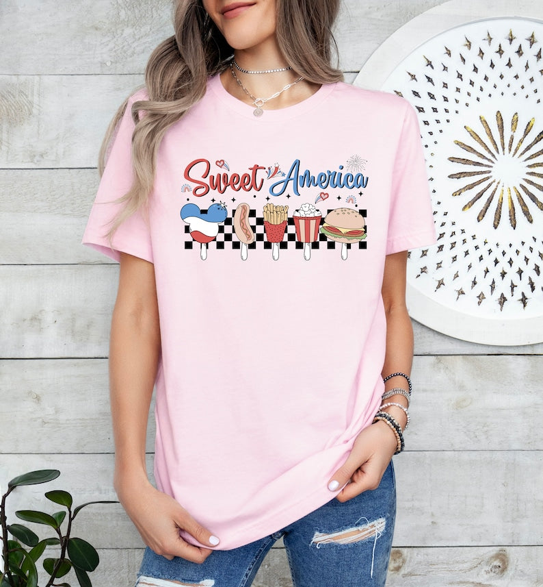 Sweet America shirt, Retro 4th Of July t-shirt, America shirt, Groovy 4th Of July shirt, America t Retro 4th of July gift, independence day