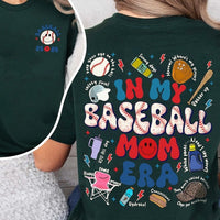 In My Baseball Mom Era T Shirt, Trendy Baseball Mama Shirt, Retro Game Day Sweatshirt, Gift for Baseball Mom, Game Day Baseball Team T Shirt