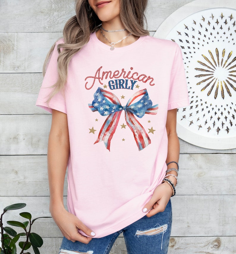 American Girly Shirt, Coquette 4th Of July shirt, 4th Of July Shirt, America shirt, Fourth Of July shirt, Coquette shirt, Partriotic shirt