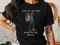 American Hiking Shirt, Land of The Free Home of The Brave, American Flag Hiking T-shirt, Gift for Hiking Lovers, Unisex USA Hike Tee Gift