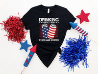Drinking until I seel Stars ans Stripes Shirt, funny 4th of july shirt, 4th of July firework shirt, Independence day shirt, memorial day