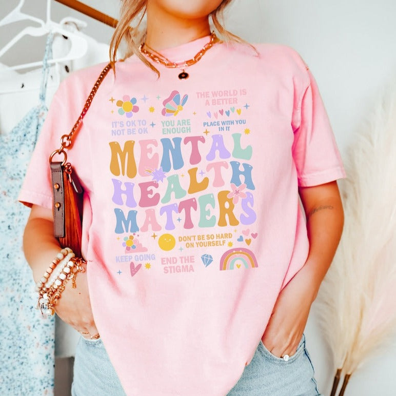 Retro Mental Health Matters Shirt, Mental Health Shirts, Women Inspirational Shirts, Inspirational Gifts, Therapy T-Shirt