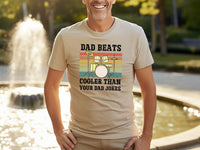 Funny Drummer Dad T-shirt, Dad Beats Cooler Than Your Dad Jokes, Drum Lover Fathers Day Gift, Drummer Dad Birthday, Retro Classic Dad Shirt