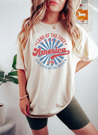 America Land Of The Free Because Of The Brave Shirt, Fourth of July Shirt, 4th Of July shirt, Independence Day Shirt, America Shirt, USA tee
