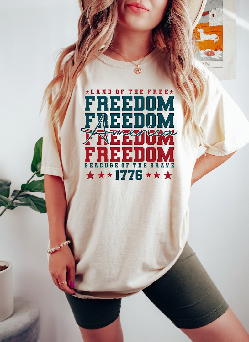 Freedom shirt, America Land Of The Free Because Of The Brave Shirt, Fourth of July Shirt, 4th Of July shirt, Independence Day Shirt, America