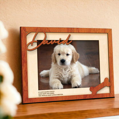 Personalized Wooden Pet Photo Frame, Custom Pet Name Picture Frame, Gifts for Pet Lovers