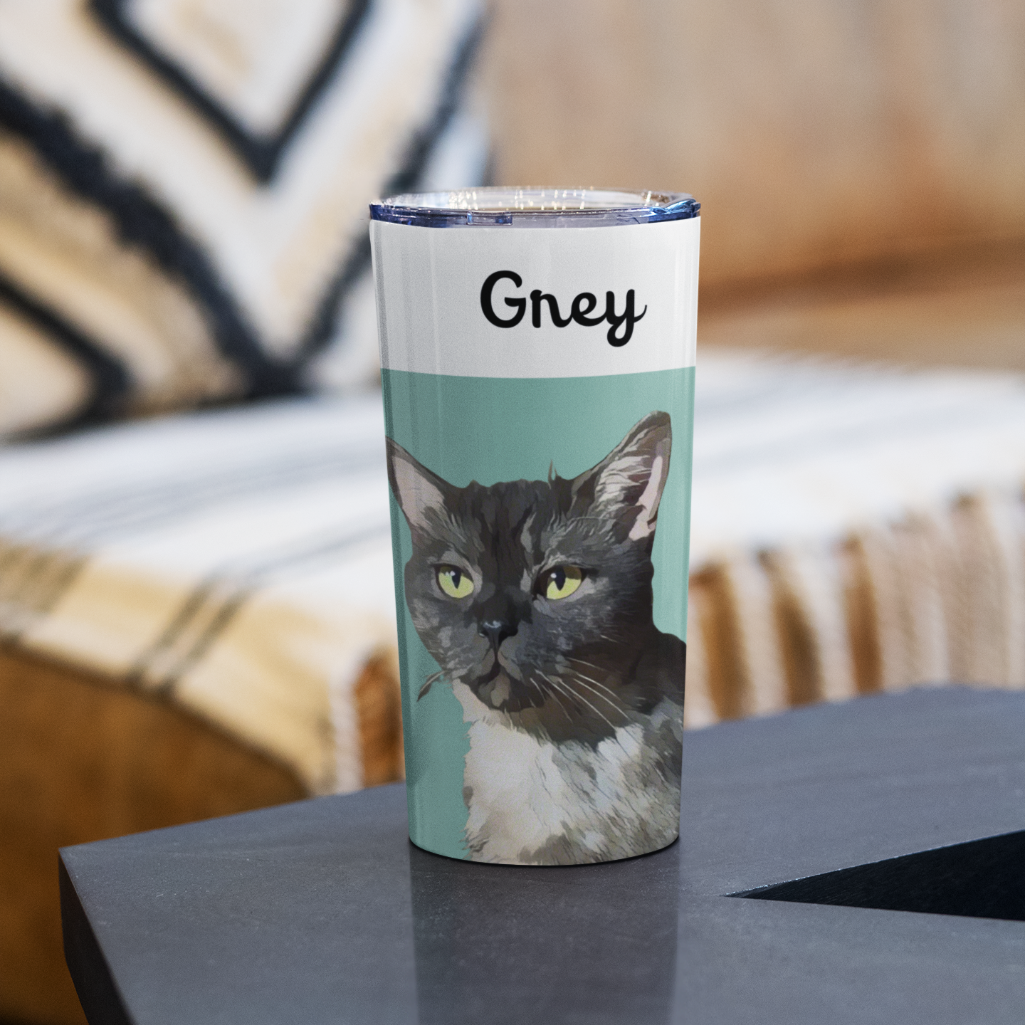 Personalized Pet Portrait Tumbler, Custom Pet Photo And Name, Gift For Pet Owners