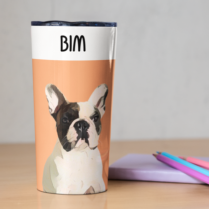 Personalized Pet Portrait Tumbler, Custom Pet Photo And Name, Gift For Pet Owners