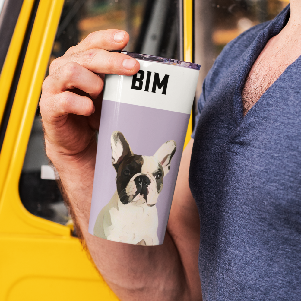 Personalized Pet Portrait Tumbler, Custom Pet Photo And Name, Gift For Pet Owners