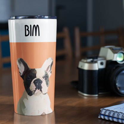 Personalized Pet Portrait Tumbler, Custom Pet Photo And Name, Gift For Pet Owners